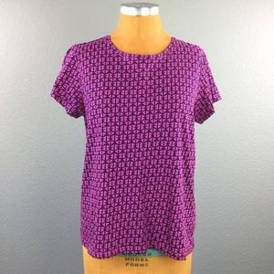 Vineyard Vines Purple Anchor Print Short Sleeve